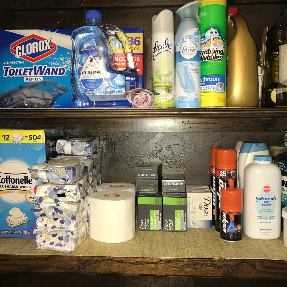 Overflow and Cleaning Supplies After Bathroom Decluttering