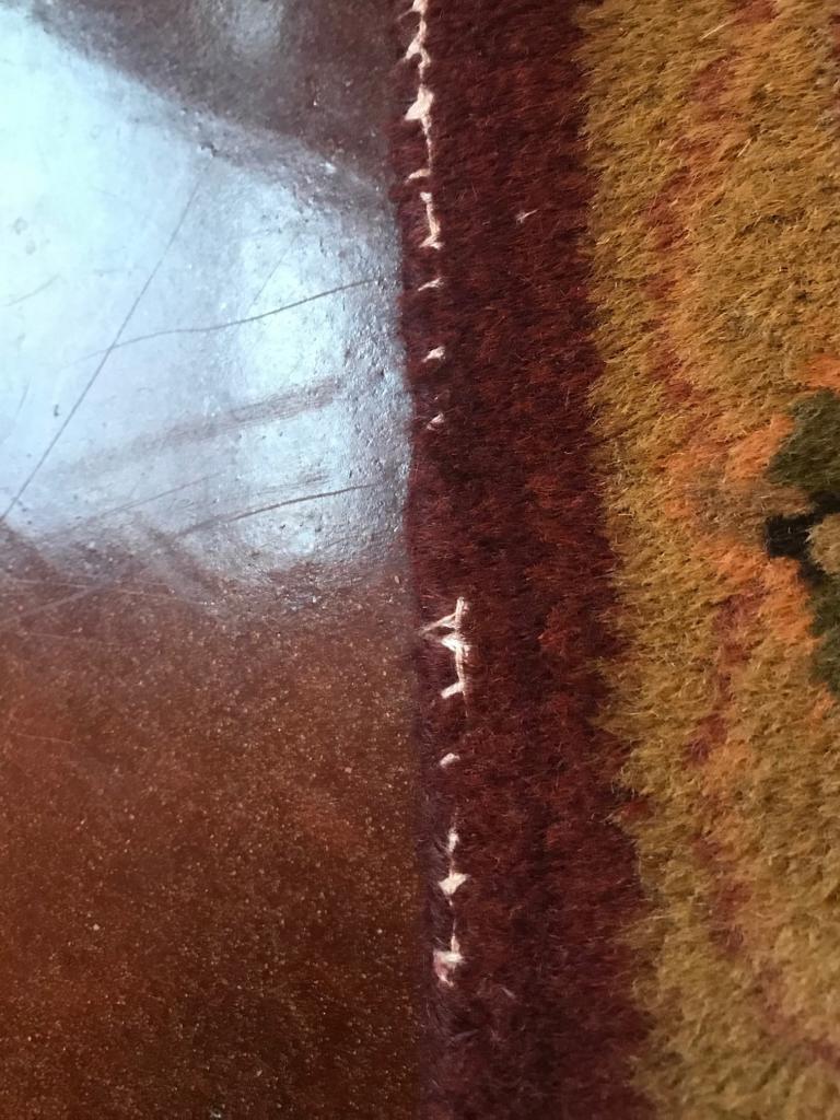 How To Fix A Worn Rug With A Sharpie - Before